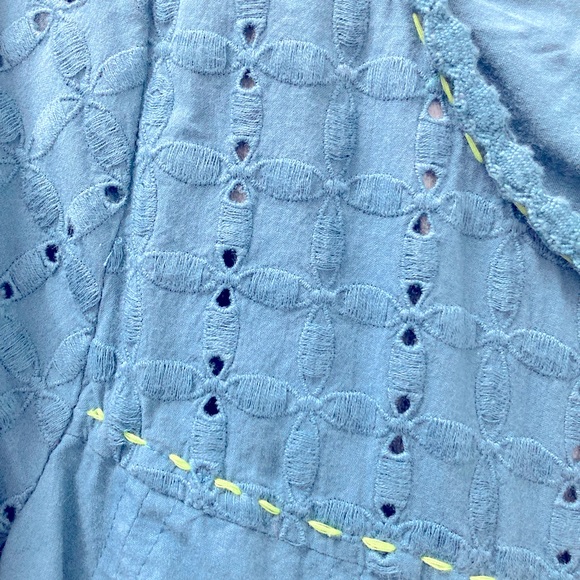 Nick & Mo teal boho jacket with eyelet detailing size large - Picture 3 of 8